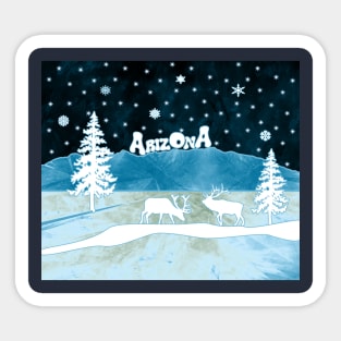 Arizona Stained Glass Winter Mountains Sticker